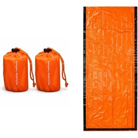 NovaMedic Emergency Sleeping Bag – 84"x36" Thermal Mylar Survival Bivy Sack – Waterproof, Lightweight & Compact Emergency Blanket for Camping, Hiking,