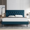 Allewie Queen Size Bed Frame Upholstered Platform Bed with Adjustable