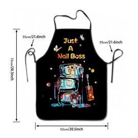 Apron for Nails Technician Women - Just A Nail Boss Nail Tech Apron Nail Artist Technician Apron Manicurists Nail Art Supplies for Nail Salons Cute Cosmetology Smock Nail Lover Gift