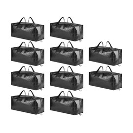 SpaceAid Heavy Duty Moving Bags, Extra Large Storage Totes W/Backpack Straps Strong Handles & Zippers, Alternative to Moving Boxes, Packing & Moving Supplies, Black (10 Pack)