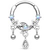 Melighting Opal-Septum-Ring, baumelnder Stern-Knorpelohrring, 316L-Edelstahl, Scharniersegment-Creolen, Nasenpiercing, Schmuck für Damen
