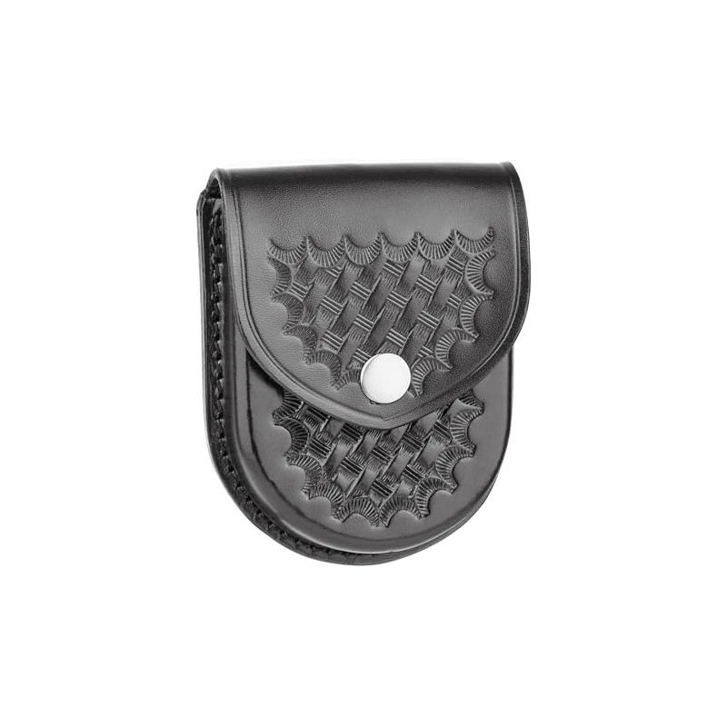 Dutyman Basketweave Leather Round Bottom Closed Single Cuff Case -