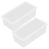 ORFOFE 2pcs Storage Box Set Transparent Organizer with Lid for