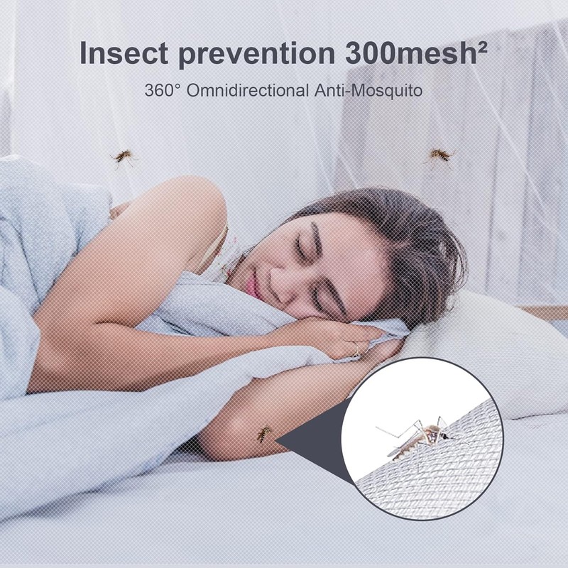 Mosquito Net for Bed Canopy, 8 Corner Post Curtains Bed