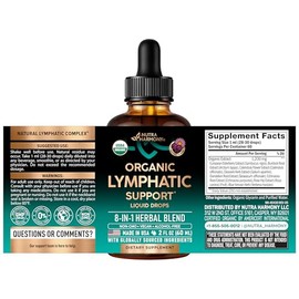 USDA Organic Lymphatic Drainage Supplement - Echinacea | Elderberry | Dandelion | Rosehip | Cleavers | Calendula | Burdock - Lab Tested - Lymph System