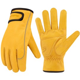 SLARMOR Winter Work Gloves for Men and Women, Leather Thermal Work Gloves with Thermal Cotton Lining, Winter Thermal Work Gloves for Road Cleaning, Wood Having