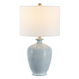 SAFAVIEH Lighting Collection Hanron Modern Blue 26-inch Bedroom Living Room Home Office Desk Nightstand Table Lamp (LED Bulb Included)