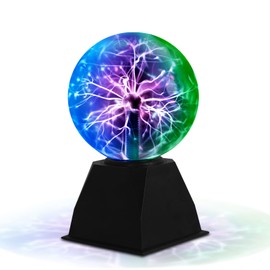 Riserva Plasma Ball 6 Inches, Magic Plasma Ball Three Colors with Touch and Sound Sensitive, Globe Plasma Lamp Science for Gift, Bedroom, Party