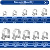 Tnisesm 55PCS Mini Fuel Injection Hose Clamps Adjustable 7-18mm 10