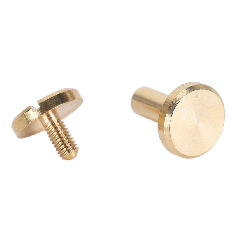 50 Set Binding Rivet Round Flat Head Brass Slot Screw