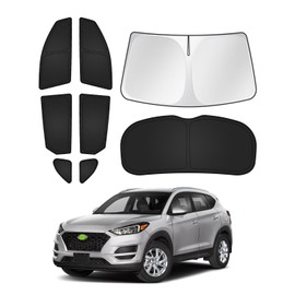 Canvcle Sunshades for Hyundai Tucson 2016-2021 Accessories Windshield Sun Shade Side Rear Window Shade Cover Sun Visor Shield Privacy Protection Keep Vehicle Cool Black 8PCS