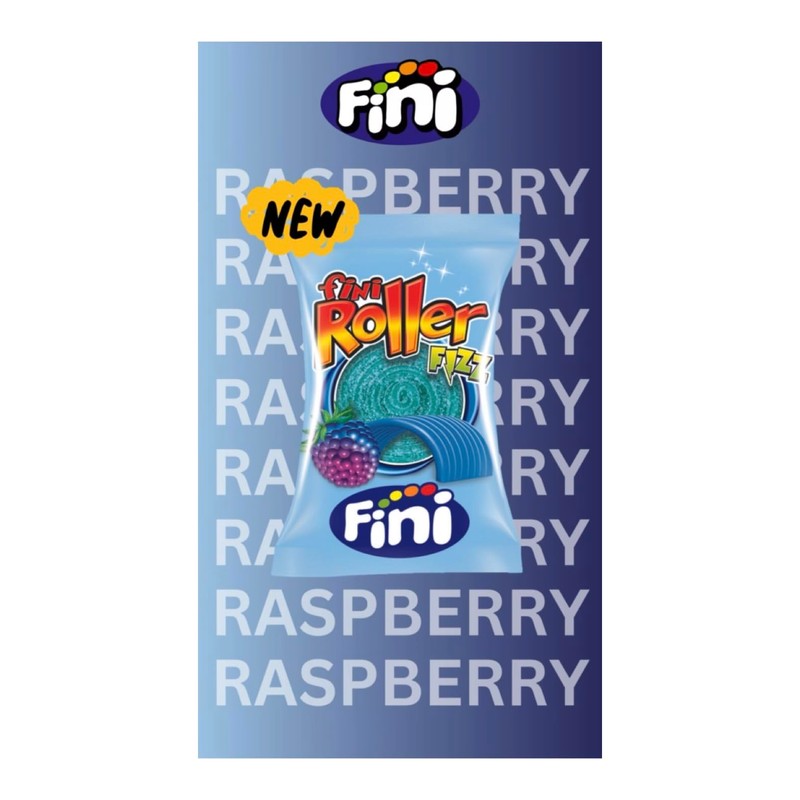 Fini Blue Raspberry Rollers Extra Sour Candy (40 count)