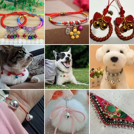 50 Pieces BetterJonny Tin Bell Christmas Bell, Colorful Bell, Decorative Bell, Cute Bell, Event Christmas Decoration, DIY Crafts, Amulet (0.47, 0.5, 0.6, 0.6, 0.7 inches (10, 12, 14, 16, 18 mm)