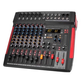 Pyle Professional DJ Audio Mixer Controller - 8Channel DJ Controller Sound Mixer w/ DSP 380 Preset Effects, Recording, USB, 6 XLR Mic/Line Input, AUX, FX Processor MP3 Player, Headphone Jack - PMX648