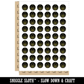 Fleur de Lis Outline Temporary Tattoo Water Resistant Fake Body Art Set Collection - 54 1" Tattoos (1 Sheet)