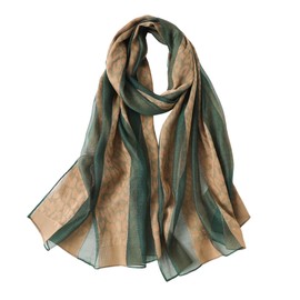 PRYDOMICESS Women Leopard Print Scarf Long Shawl and Wraps Lightweight Scarf Fashion Satin Scarves Neck Scarves for Lady (SL34-Green)