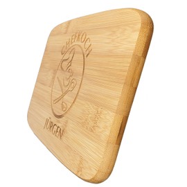 laser-diele Chopping Board with Name - Wooden Board with Engraving - Breakfast Board as a Birthday Gift Idea - Kitchen Board with Desired Engraving - Chef