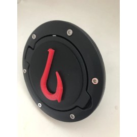 Fish Hook in 3D - Black with RED for Jeep Wrangler JK/JKU flag Gas Cap - UFO