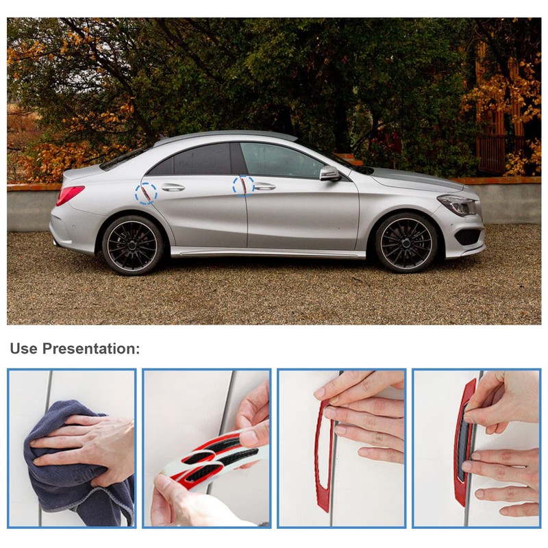 eMagTech 4PCS Car Door Anti-collision Stickers Night Safety Warning Reflective