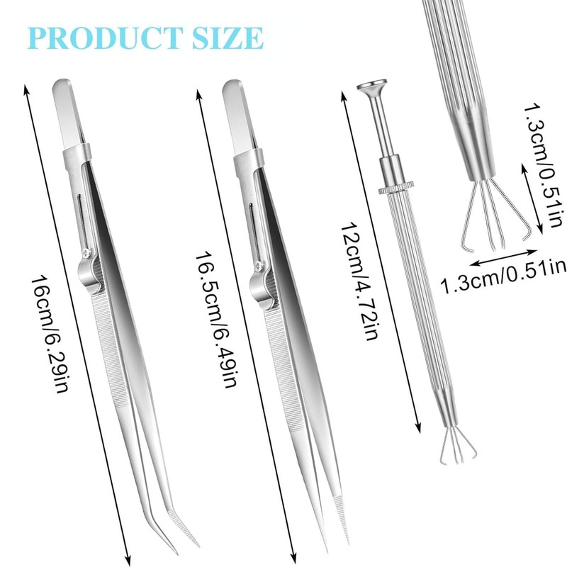 3Pcs Piercing Ball Grabber Tool Set, Piercing Tweezers, Piercing Removal