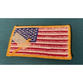 American Flag Right Sleeve Biker/Military Embroidered Patch W/ Gold Border