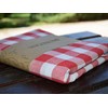 100% Cotton Fabric Gingham Table Cloth 140x140 Square Natural Buffalo