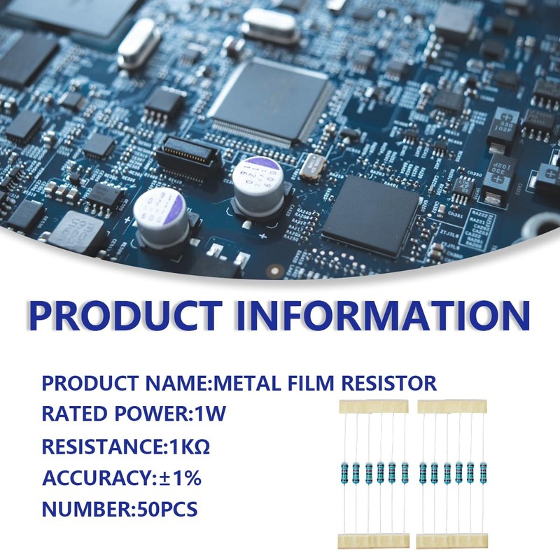 Innfeeltech 1 W 1% Tolerance 1K Ohm Metal Film Resistor