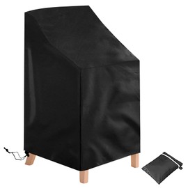 Votoko Garden Chair Cover, Protective Cover, Garden Chairs, Waterproof, Windproof, UV-Resistant Protective Cover, Stacking Chairs, Protective Cover for Garden Furniture - 64 x 64 x 70/120 cm