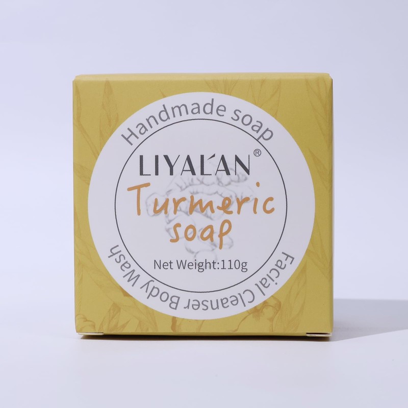 LIYALAN Turmeric Soap Bar for Face Body Smooth Skin,Deep Cleansing,