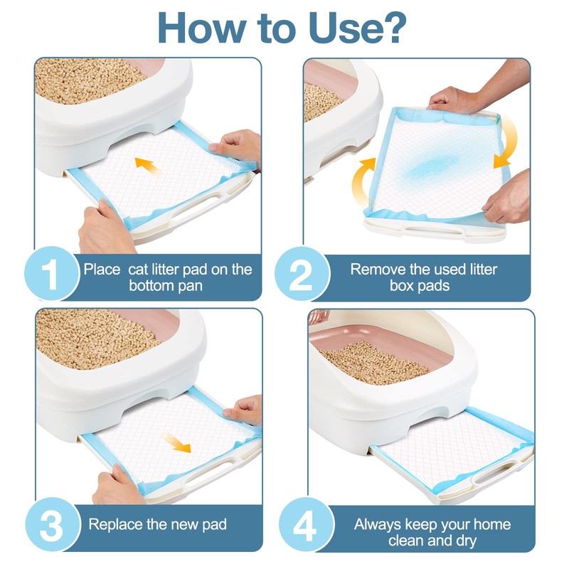 Ownpets Cat Litter Pads 45X33CM, Leak-proof, 6-Layer, 20 Pack