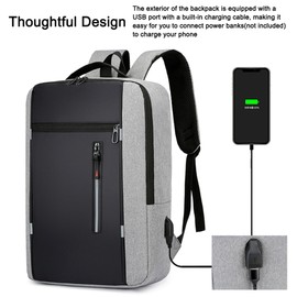 Portable Backpack Camping Travel Bag Business Daypack with USB Charging Port Fit 15.6 Inch Laptops for Men Women