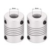 sourcing map 2 Pieces 8 mm to 8 mm Aluminium