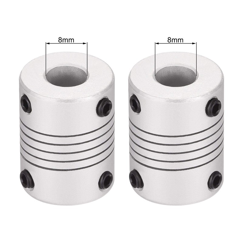 sourcing map 2 Pieces 8 mm to 8 mm Aluminium