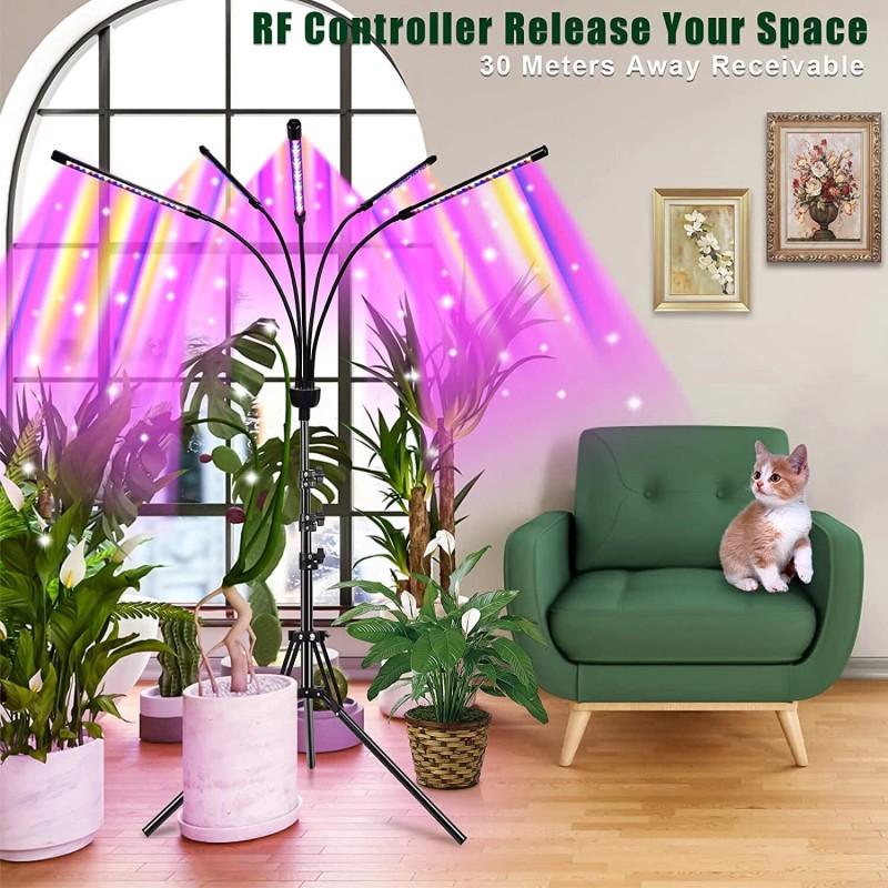 KEELIXIN 5 Head Spectrum Grow Light with Adjustable Stand and