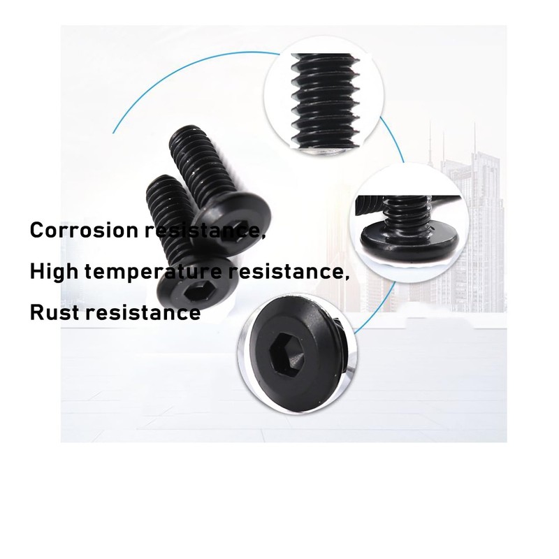 cSeao 10-Pack M8 x 30mm Black Flat Head Allen Head