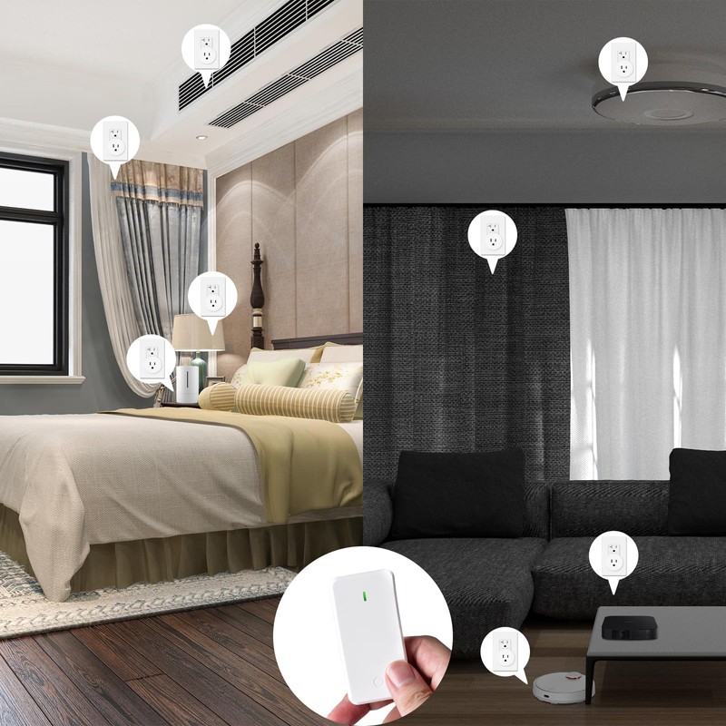 GreenCyle 4 Plug-in Light Switches with 1 Remote, Wireless Remote