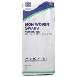 Premier Premier 1920 Non-Sterile Non-Woven Swabs 4 Ply 10 cm x 10 cm White Paper Packs (Pack of 200)