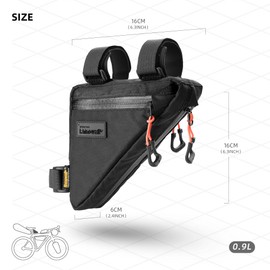 Rhinowalk Bike Frame Bag Bicycle Triangle Bag Under Top Tube Bag Front Storage Pouch Bicycle Touring Bikepacking