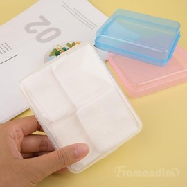 1Pc Portable Travel Cotton Pad Holder,Bathroom Vanity Countertop Storage Organizer,Cotton Ball Holder Dispenser,Cosmetic Sponge Storage Box for Cotton Rounds, Swabs, Floss Holders and Dispensers