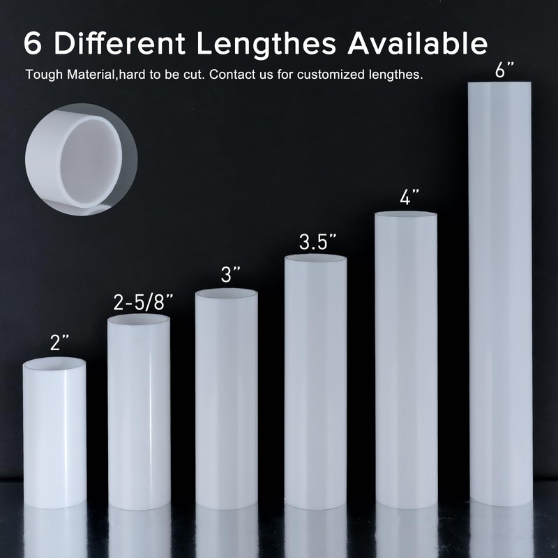 2.6 Inch Tall White Plastic Candle Covers Sleeves Chandelier Socket