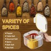REIKOMO 4-Compartment Clear Seasoning Box with Lids and Spoons, Airtight