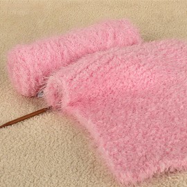 Super Soft Eyelash Yarn, 3 Packs of 100 g/3.6 oz - Acrylic Blends Yarn - 110 yards/100 m- Knitting/Crochet/Knitting Machine Yarn, Eyelash Plush Yarn for Crocheting and Knitting Hat, Scarf(Pink)