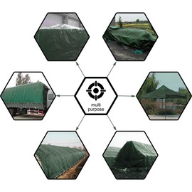 CARTMAN Finished Size 10x10 Feet Waterproof Green Tarp 8 Mil Thick, Multipurpose Protective Cover for Emergency Rain Shelter Camping Tarpaulin