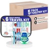 TrekTote Travel Toiletry Kit, 6 Piece Unisex Set, 5 Pack