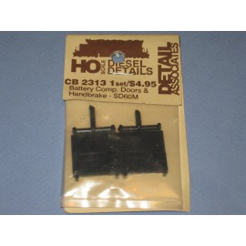 Detail Associates HO #CB-2313, Battery Compartment Doors & Handbrake - SD60M