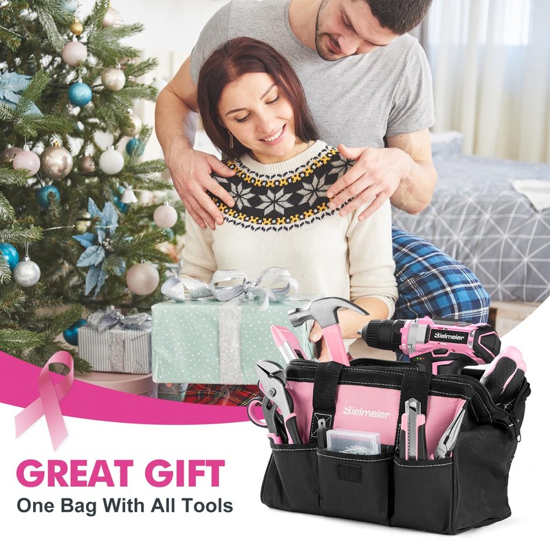 Bielmeier 20V 236Pcs Cordless Pink Drill Set - Essential Women's