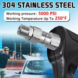 3/8 NPT Pressure Washer Swivel Fitting, Anti Twist 3/8 Male to Female Stainless Steel Connector Joint, 360 Degree Kink Free Swivel Fitting For Pressure Washer Gun, Hose(3/8 NPT Male to Female-2Pcs)