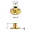QWORK 3/8"-16 Iron Plate Nut, 25-Piece Set T-nut with Round
