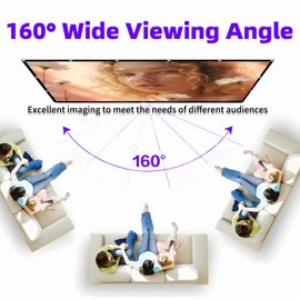 Projector Screen 16:9 Foldable Anti Wrinkle Portable Projector Movie Screen for Home Cinema Outdoor Indoor Support Double Sided Projection 4