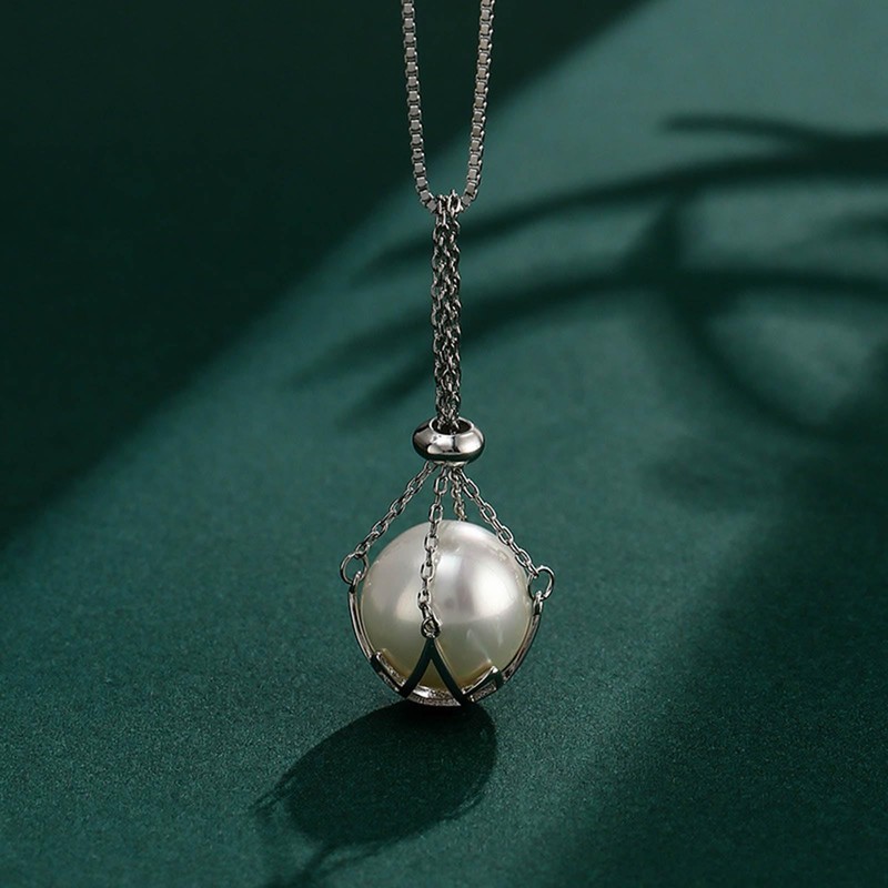 NUEAYMS Pearls Stone Holder for DIY Necklace Adjustable Empty Pendant
